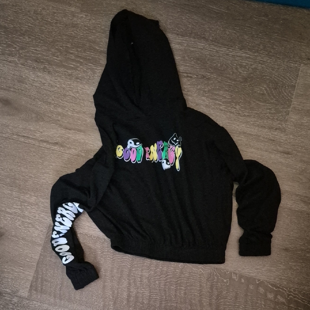 Urban Planet Black 'Good Energy' Kids Hoodie